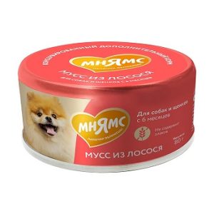 Влажный корм Мнямс для собак мусс из лосося, 80гр.