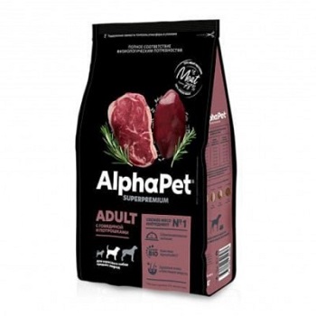 AlphaPet Superpremium Dog Medium Adult Сухой корм для взрослых собак средних пород (говядина)