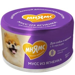 Мнямс мусс из ягнёнка  для собак и щенков старше 6 месяцев, 80 г