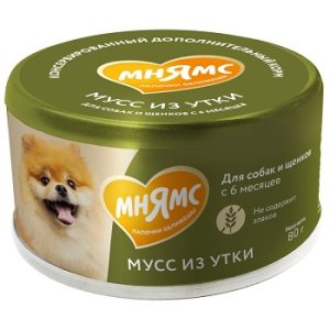 Мнямс мусс из утки для собак и щенков старше 6 месяцев, 80 г