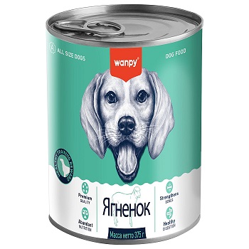 Wanpy Dog Консервированный корм для собак из ягненка 375 г