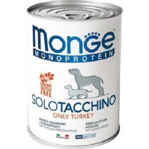 Monge Solo Adult Dog влажный корм монобелковый для собак паштет с индейкой, 400гр.
