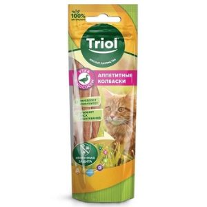 Triol Колбаски аппетитные из утки с лососем для кошек, 40 г