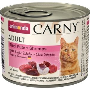 Animonda Carny Adult Корм для кошек с говядиной, индейкой и креветками, 200гр
