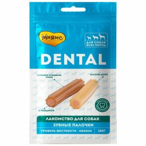 Лакомство для собак Мнямс DENTAL "Зубные палочки " с говядиной, 100гр