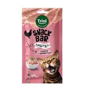 Triol Лакомство для кошек "Паштет из курицы с креветкой", серия SNACK BAR, 40 г