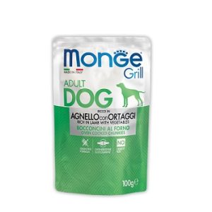 Monge Grill Adult Dog влажный корм для взрослых собакс кусочками ягнёнка и овощами, 100 гр.