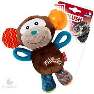 Gigwi Игрушка для собак Обезьянка с пищалкой 16см, серия PLUSH FRIENDZ