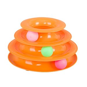 Игрушка для кошек, пирамида три уровня с мячами, 24х19,2см
