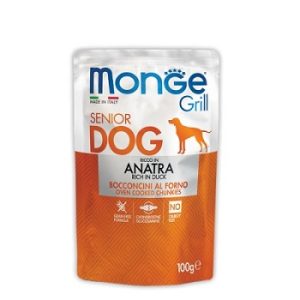 Monge Grill Adult Senior Dog влажный корм для пожилых собакс кусочками утки, 100 гр.