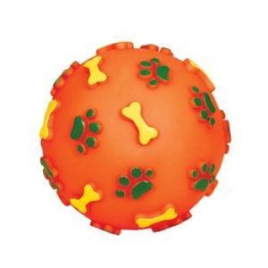 Triol Игрушка для собак из винила "Мяч с лапками и косточками", 8см