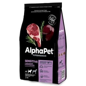 AlphaPet Superpremium Dog Medium Adult Sensitive Сухой корм для собак средних пород (баранина)