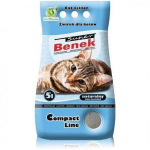 Super Benek Компакт наполнитель комкующийся для кошачьего туалета без запаха, 5л