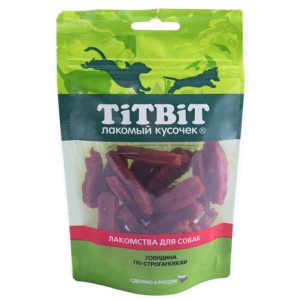 Лакомство для собак "Titbit" Говядина по-строгоновски , 80гр.