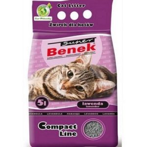 Super Benek Компакт "Лаванда" наполнитель бентонитовый комкующийся с ароматом лаванды, 5л