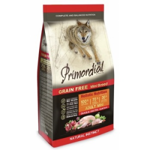 Primordial Dog Adult Mini Беззерновой корм для взрослых собак мелких пород (утка/перепелка)
