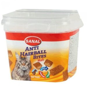 Подушечки для кошек "Sanal" "Malt Bits" для выгонки шерсти, 75 грамм