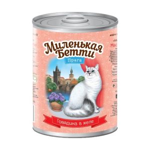 Миленькая Бетти Влажный корм для кошек говядина в желе, 415гр.