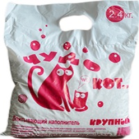 Наполнитель впитывающий "Чудо Кот" крупный, цеолитовый, 2,4кг