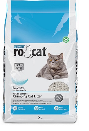 RO-CAT Наполнитель бентонитовый Комкующийся (Без аромата), 5л.