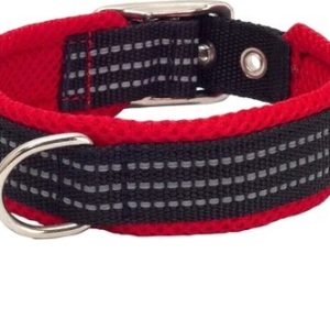 Ошейник нейлон "Премиум" светоотражающий с неопреновой подкладкой ш.15ммх26-40см красный