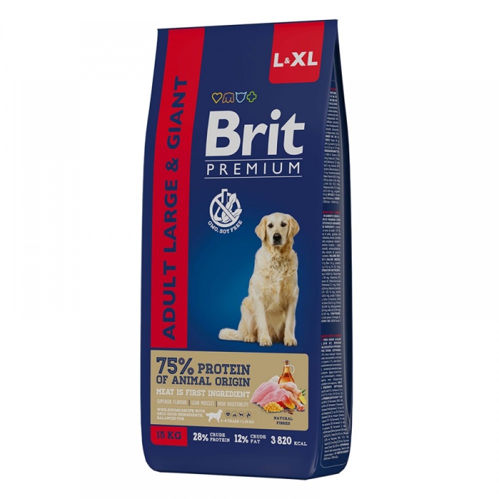 Brit Premium Dog Adult Large and Giant корм для собак крупных и гигантских пород с курицей