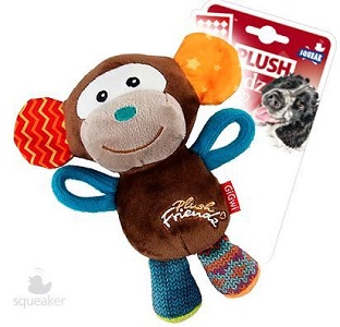 Gigwi Игрушка для собак Обезьянка с пищалкой 16см, серия PLUSH FRIENDZ