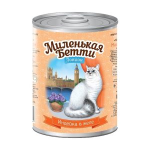 Миленькая Бетти Влажный корм для кошек индейка в желе, 415гр.