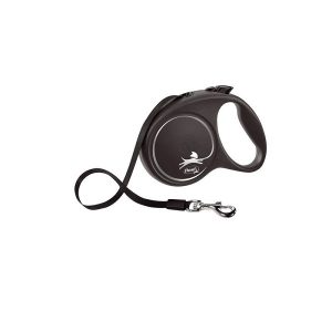 Поводок-рулетка "Flexi" "Black Design" L , ремень 5 м до 50 кг, чёрный