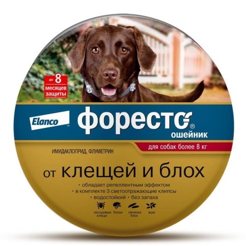 ФОРЕСТО (Foresto) антипаразитарный ошейник для собак крупных пород весом более 8 кг, 70 см