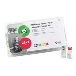 НОБИВАК ТРИКЭТ ТРИО (NOBIVAC TRICAT TRIO) Вакцина для кошек, 2 фл.=1 доза + растворитель MSD