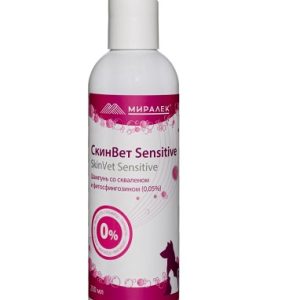 Шампунь СкинВет Sensitive для собак и кошек (со скваленом и фитосфингозином), 200 мл Миралек
