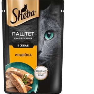 Sheba Корм консервированный полнорационный для кошек паштет с индейкой в желе75 гр