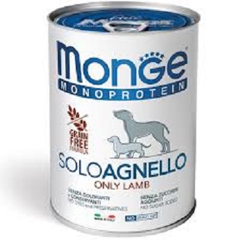 Monge Solo Adult Dog влажный корм монобелковый для собак паштет с ягнёнком, 400гр.