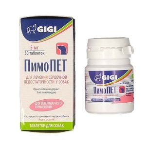 ПимоПет,  PimoPET (Пимобендан) GiGi, 5 мг, упак.30 табл.