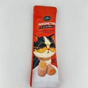 Лакомство для кошек Secret for pets Мягкие рулетики из курицы с лососем 10г