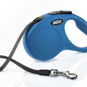 Поводок -рулетка Flexi  "Нью  Классик", синяя, ремень 5 м,  для собаки до 25кг