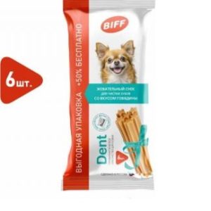 TITBIT Жев снек DENT со вкусом говядины для мелких собак 6 шт.