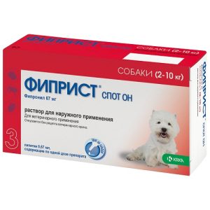 ФИПРИСТ Спот Он Капли от блох и клещей для собак весом 2-10 кг,  за 1 пипетку