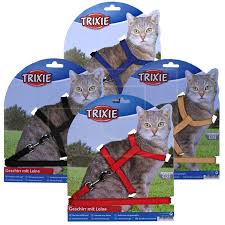 Набор  "Trixie" (шлея + поводок) для кошек, нейлон ( 22-42см+повод 10мм./1,25м)