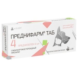 ПРЕДНИФАРМ ТАБ 4мг Глюкокортикостероидный препарат Nita-farm (Преднизолон 4 мг) уп.  20 таб.