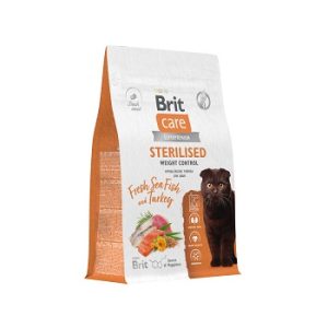 Brit Care Cat Sterilised Корм сухой для стерилизованных кошек (индейка/рыба) упаковка 400 гр